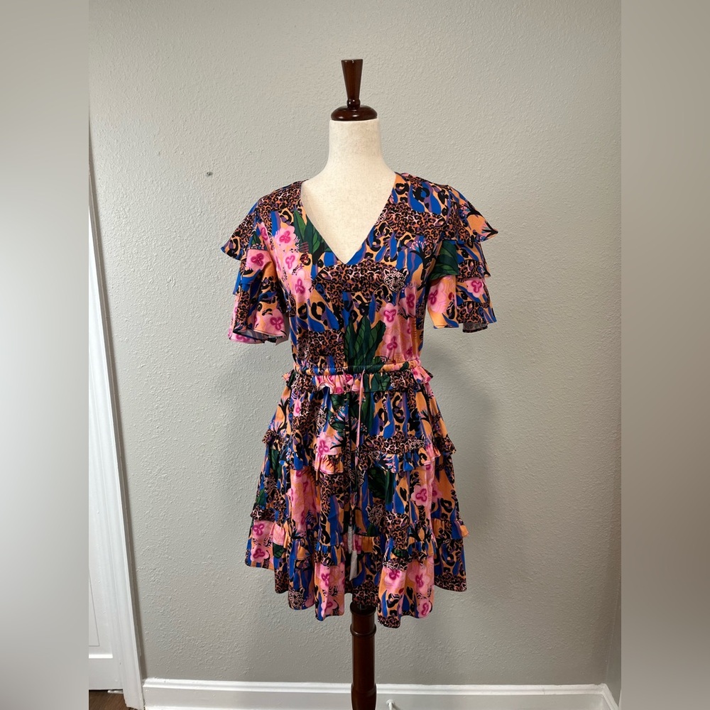 NWT Alden Adair Mini Ruffle Jungle Dress Size Medium